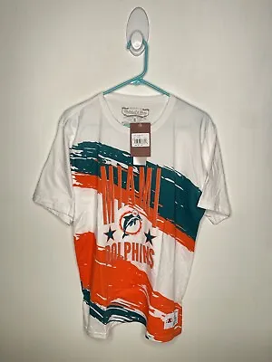 NFL Miami Dolphins Shirt Boys Sizes Paint Brush Big Logo Short Sleeve White • $10