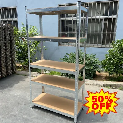 5 Tier Metal Deep Wide Garage Shelves Shelving Racking Storage 150x70x30cm NEW • £23.40