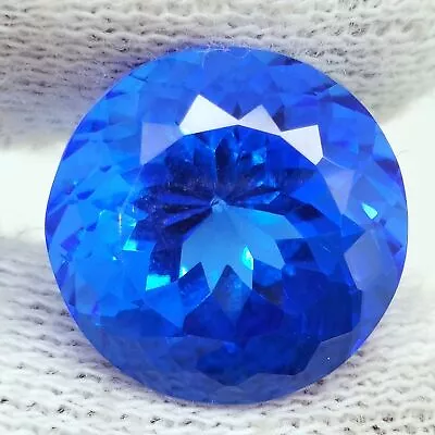 11.55 Ct Natural Lustrous Blue Tanzanite Round Certified Flawless Loose Gemstone • £14.44