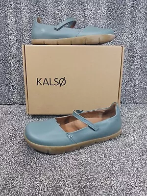 New Kalso Earth Shoes Sz 7 / 37.5 Dash Blue Leather Mary Jane Negative Heel Vtg  • $118.99