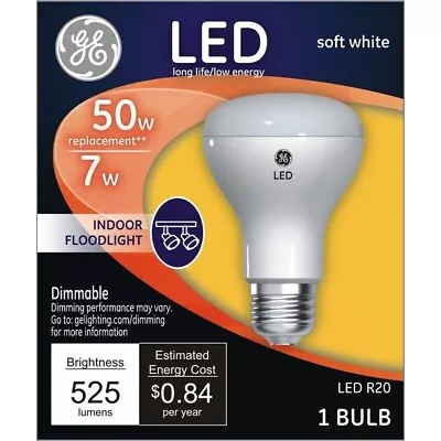 GE Lighting 41213 7W 525 Lumens Soft White R20 E26 LED Dimmable Floodlight Bulb • $9.99