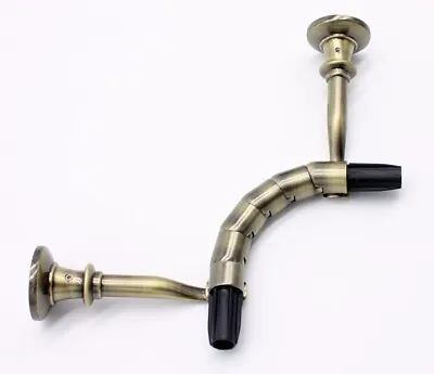 £9.95 • Buy Antique Brass Bay Curtain Pole Parts. Joint, Passing Brackets. Pass Over C Rings