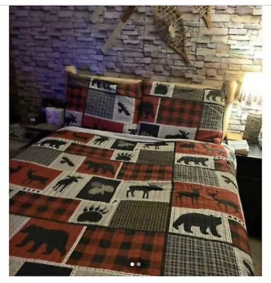 Cabin F/Q Quilt Bedding Set Bear Theme- Lodge Life - Rustic Country 5 Pc • $54