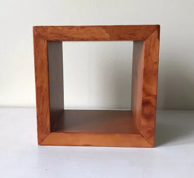 Wooden Square Box Shape Open Back Wall Mounted Shelf Maple Stain 5 X 5 X 3.75  • $24