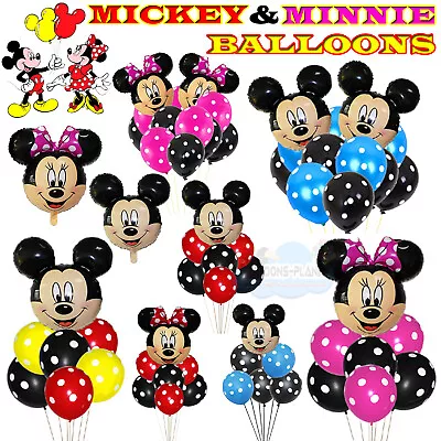 Large Disney Mickey Minnie Mouse Birthday Foil Balloons Kids Party Girls Boys UK • £2.49