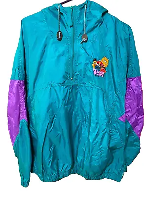 SESAME PLACE XL Windbreaker Jacket Jim Henson Productions Embroidered Big Bird • $39.99