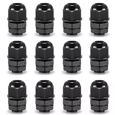 1/4 NPT Nylon Cable Gland Waterproof IP68 Adjustable Locknut For 4-8mm Cable ... • $16.70