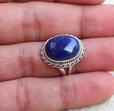 Lapis Lazuli Gemstone Blue Color Ring 925 Solid Sterling Silver US Sizes RKG121 • $25.99