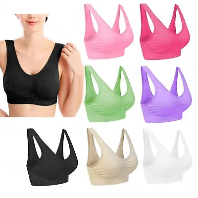 Ladies Seamless Padded Sports Bra Shape Wear Leisure Yoga Womens Underwear • £5.80