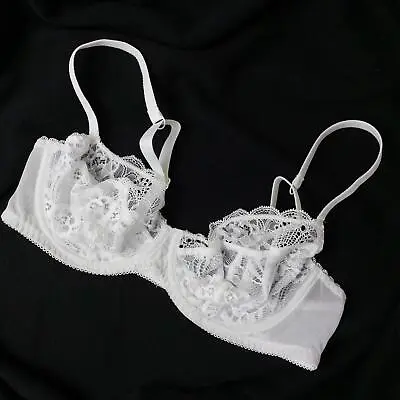 Lace Bra Floral White Underwired Non-Padded Full Cup Floral Brand New • £5.95