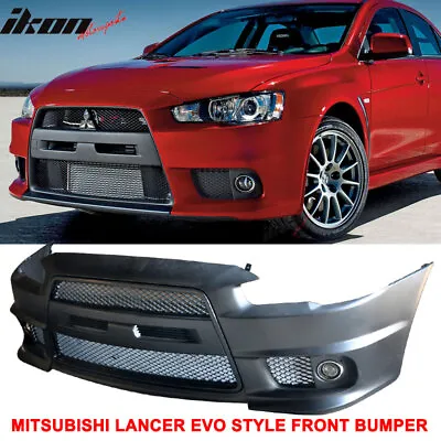 Fits 08-15 Mitsubishi Lancer EVO Style Front Bumper Cover Conversion Fog Lights • $659.99