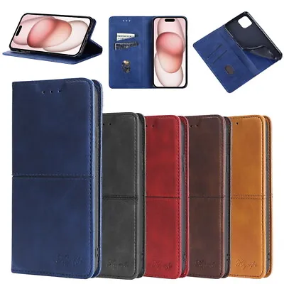 Card Holder Shockproof Genuine Leather Case Cover Magnetic For LG V30 W10 • £8.99