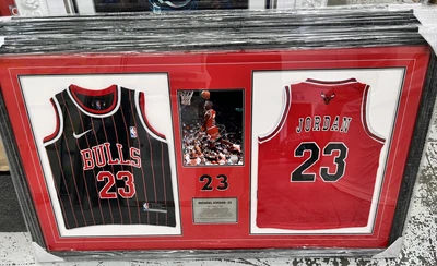 $1999.20 • Buy Signed Michael Jordan 8x10 Photo Display Chicago Bulls Mini Jerseys COA Framed