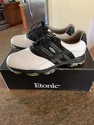 Etonic Stabilizer STB 10-2 100% Leather Men’s Golf Shoes White/Black 10M. • $46