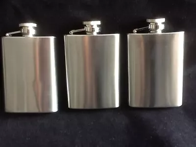 3 FLASK Stainless Steel 3 OZ Screw Cap Liquor Pocket Whiskey Shots Shot • $9.99