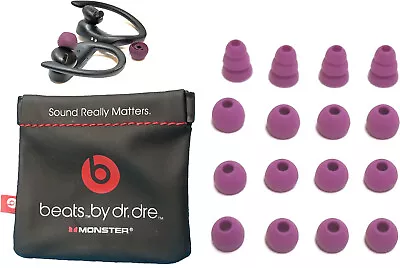 16 VIOLET Earbuds Gels For Powerbeats-PRO With NON-charging Carrying Pouch.  • $11.99