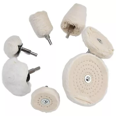 7PC Car Metal Aluminum Drill Polishing Pads Kit Die Grinder Cotton Buffing Wheel • $21.29