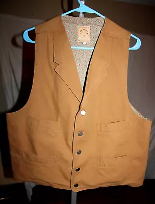 WAH MAKER Yuma Ariz MENS Vest Duck Canvas LARGE Reenactment Steampunk  WESTERN • $10.50