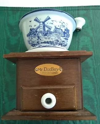 Vintage Mr. Dudley International Coffee Grinder Ceramic Dutch Windmill Design • $45