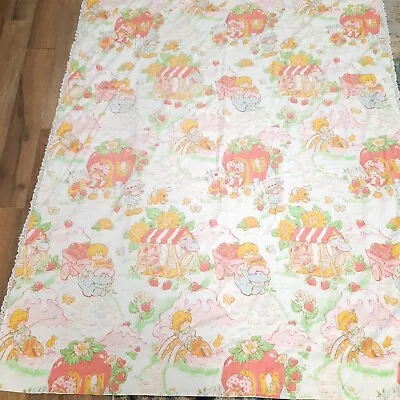 Vintage Strawberry Shortcake Comforter Quilt Blanket Kids Twin Pastel Handmade • $88