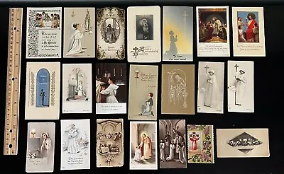 $17.99 • Buy Vintage Lot Of 21 Mostly French Catholic Holy Communion/Confirmation Cards