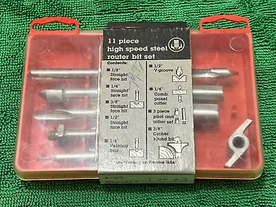 Vintage Craftsman 11 Piece High Speed Steel Router Bit Set #21253 Made In USA • $20