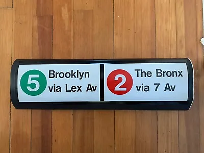 Nyc Vintage Subway Roll Sign Nycta 5 2 Train Brooklyn Lexington 7th Avenue Bronx • $344.95