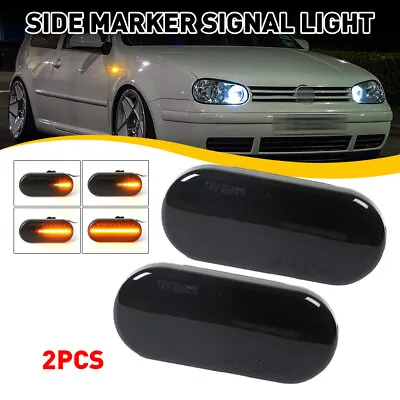 For VW MK4 Golf GTI R32 Jetta Smoked Lens Amber LED Front Side Marker Lights • $14.99