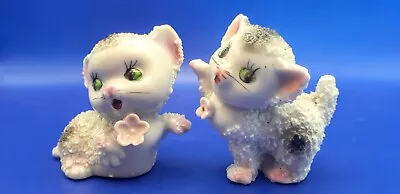 2 X Vintage Retro Kitsch Sugar Cats Kittens Figurines Ornaments 1960s Japan • $55