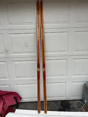 Beautiful Old VINTAGE Wooden Snow Skis LANDSEM Made In Norway Cross Country • $99.99