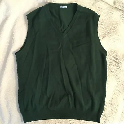 Malo Green Made In Italy V-Neck Sweater Vest Size IT52 Wool • $31.50