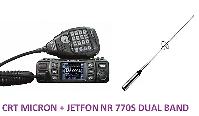 £127.45 • Buy CRT Micron UV Dual Band PMR VHF & UHF FM Mobile Ham Radio Transceiver + NR 770S