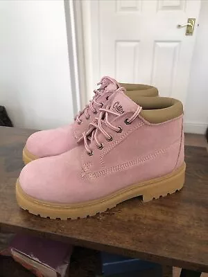 Cotton Traders Womens Pink Suede Desert Boots Size UK 5 BNWOB • £20