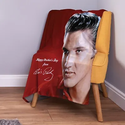 Red Elvis Mother's Day Design Soft Fleece Throw Blanket • $77.04