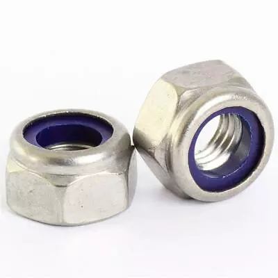 Left Hand Nyloc Nuts A2 Stainless Steel Nylon Lock Nut M4 M5 M6 M8 M10 M12 • £3.64