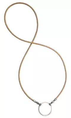 LA LOOP 705SD Designer Eyeglass Necklace In Sand Tan Brown Silk Stretch & Silver • $64.95