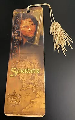 Lord Of The Rings Bookmark Strider W Tassel Fellowship Of The Ring Retro Fantasy • £19.23