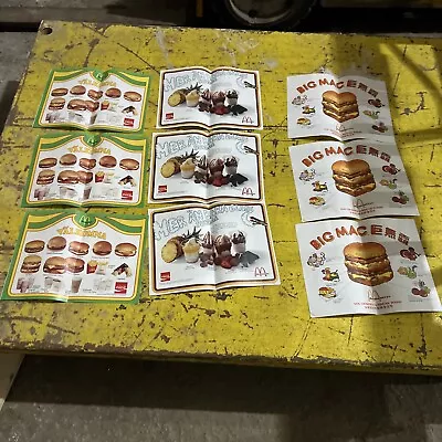 Nine (9) Vintage McDonald’s Paper  Tray Placemats German  Foreign Language Menu • $40