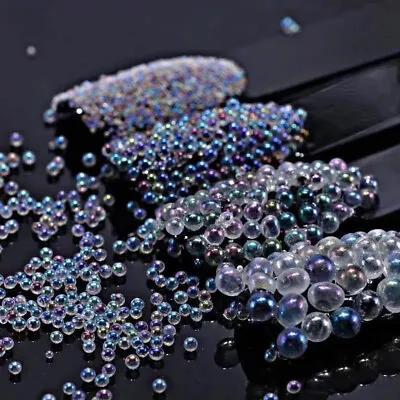 Mini Bubble Beads Clear 3D Nails Art Decoration Manicure 0.6-3mm Mixed Colorf US • $1.41