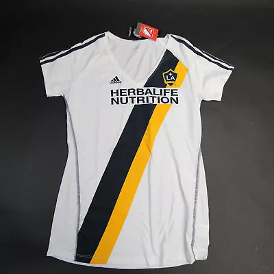 LA Galaxy Adidas Short Sleeve Shirt Women's White/Blue New • $19.24