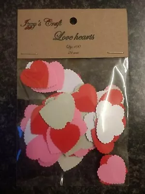 100  Love Hearts #63 Crafts Card Making Decorations Valentine's Day Gifts Decor • £1.89