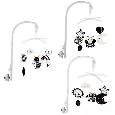 Black & White Mobile Baby Cot Musical Hanging Crib Toy Baby Soothing Toys New • $45.08