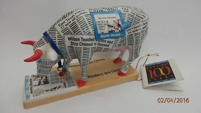 COW PARADE MEDIUM VERY RARE  HOUSTON CHRONICOW  Houston Tx.U.S.A. 2001 Mint 9166 • £120