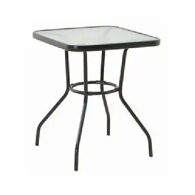 Four Seasons Courtyard Sunny Isles Tempered Glass Top Patio Dining Table Black • $39.99