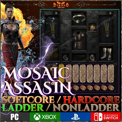 ✅ Mosaic Assasin Full Set ✅ Pc Ps4 Ps5 Xbox Switch  ✅ D2r Diablo 2 Resurrected • $99.99