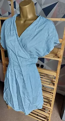 £7.90 • Buy ASOS Design Denim Wrap Dress Size 12 Midi Dress Swing Tea Dress Denim