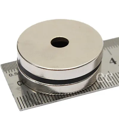 £31.98 • Buy 4pcs 30mm X 3mm With Hole 5mm Big Strong NdFeb Neodymium Ring Disc Hole Magnets