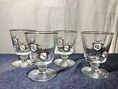 Great Collectible 4 Vector Pharmacy RX VIP Pedestal Glasses...Gold Trim Rim • $25.04