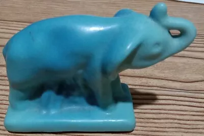 Blue Van Briggle Elephant Figurine 1980's • $75