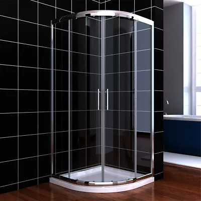 Quadrant Shower Enclosure And Tray Walk In Corner Cubicle Glass Screen Door • £143.99